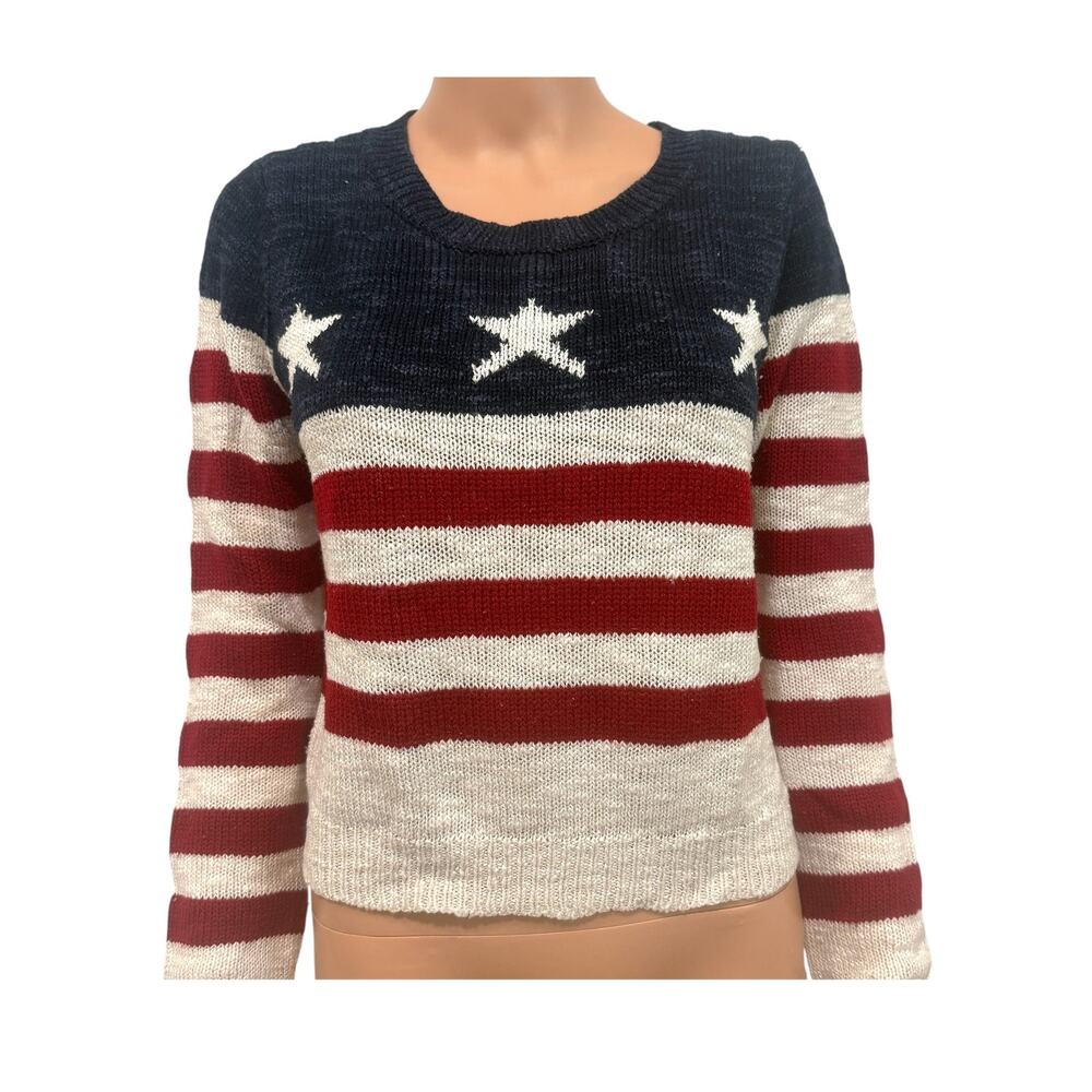 Rebellious One medium stars and stripes flag print sweater SP 3220